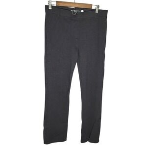 Betabrand Dress Pant Yoga Pants Gray Straight Leg Charcoal Heather W0076-YP L
